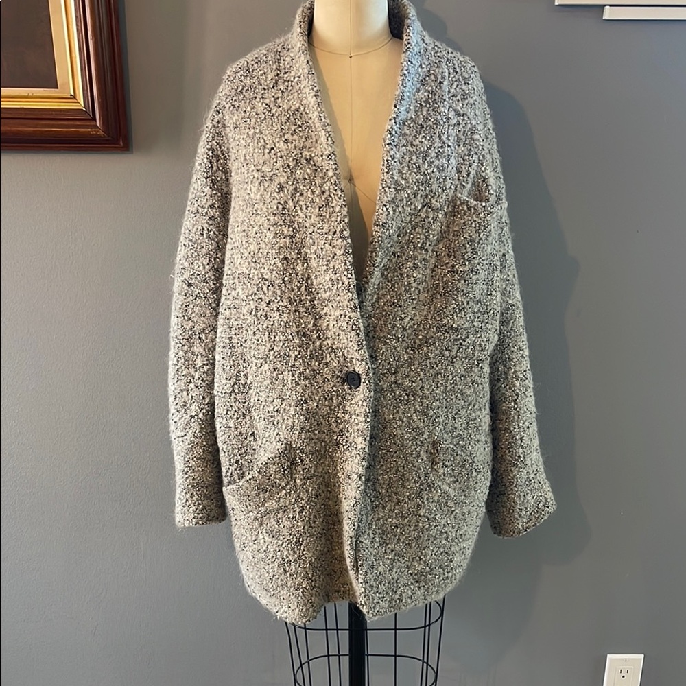 IRO Women's Grey Wool Blend Coat size 42